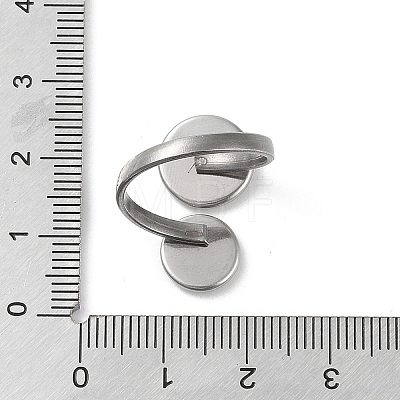 Non-Tarnish 304 Stainless Steel Open Cuff Ring Findings STAS-E124-05B-P-1