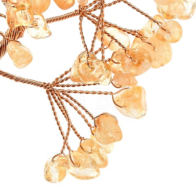 Natural Citrine Chips Tree of Life Decorations DJEW-C016-02M-1