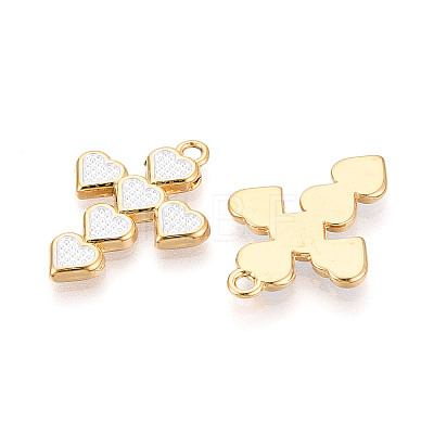 304 Stainless Steel & Enamel Pendants STAS-T073-62B-G-1