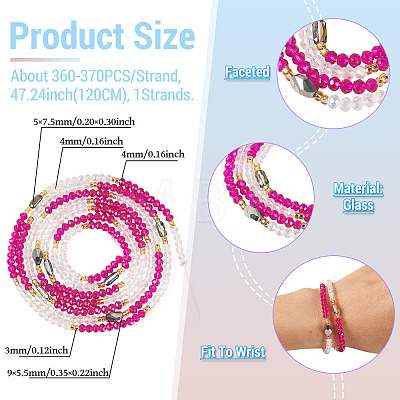 Glass Beaded Adjustable Waist Chains for Women AJEW-TA0005-78C-1