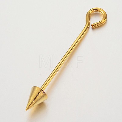 Brass Split Eye Pin KK-O089-08G-1