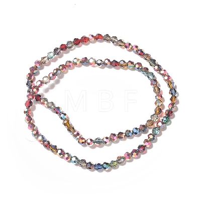 Transparent Electroplated Glass Beads Strands GLAA-G097-04B-1