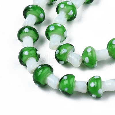 Mushroom Handmade Lampwork Beads Strands LAMP-R116-26-1