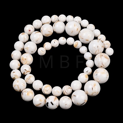 Synthetic Turquoise and Sea Shell Assembled Graduated Beads Strands GG-CBA2AE1-A07-1