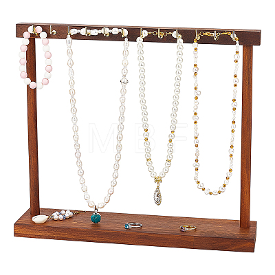 Wooden Necklace Organizer Display Stands ODIS-WH0331-20A-1