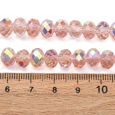 Electroplate Transparent Glass Beads Strands EGLA-A046-01C-15-1