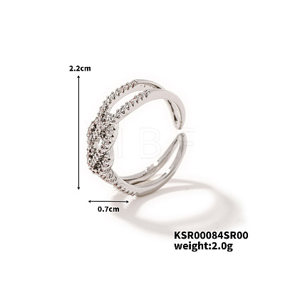 Brass Hollow Double-layer Cuff Ring IW5043-1