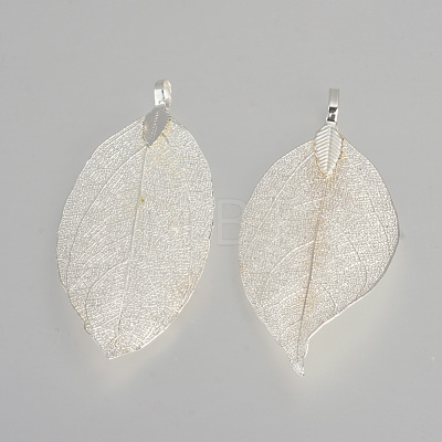 Electroplated Natural Leaf Big Pendants X-IFIN-Q119-03A-1
