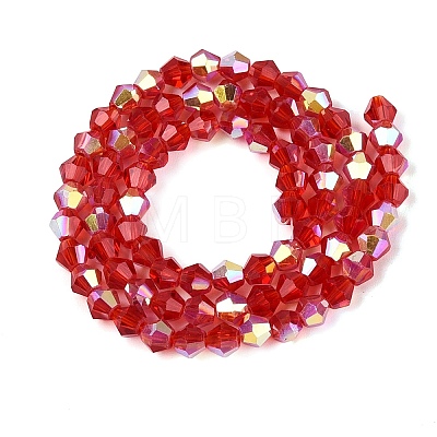 AB Color Plated Transparent Glass Beads Strands GLAA-G127-01-02C-1