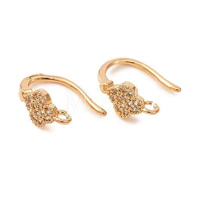 Brass Micro Pave Cubic Zirconia Earring Hooks KK-CBA8EB2-06G-1