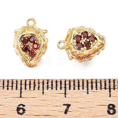 Brass Micro Pave Clear Cubic Zirconia Charms KK-T073-28G-1