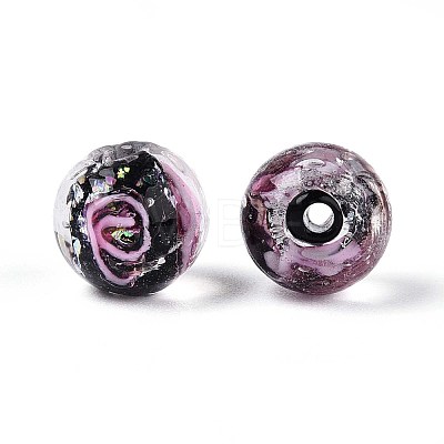 Handmade Foil Lampwork Beads LAMP-T021-33B-1