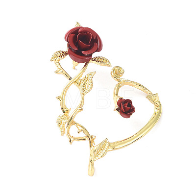 Alloy Rose Flower Stud Earrings EJEW-C058-01LG-1