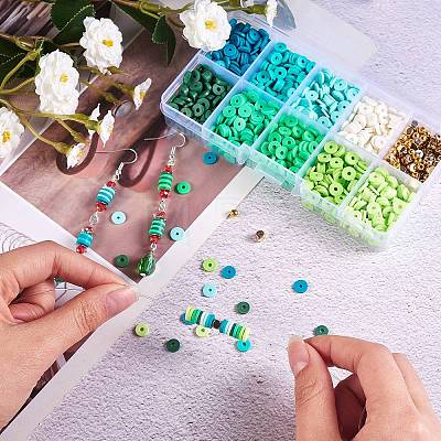 1770Pcs Polymer Clay Beads DIY Jewelry Making Finding Kit DIY-SZ0006-51B-1