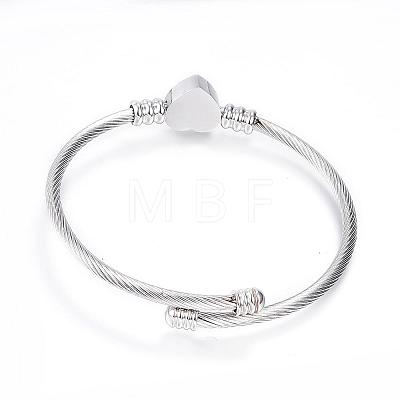 316 Surgical Stainless Steel Torque Bangles BJEW-D437-A37-P-1