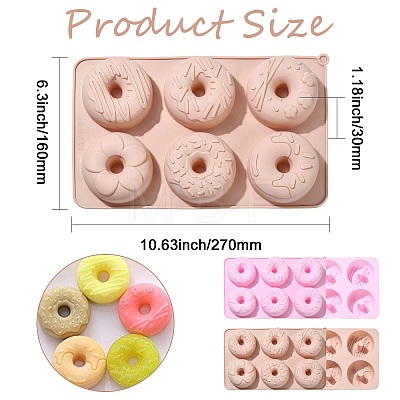 2Pcs 2 Colors Donut Baking Silicone Molds ST-CJ0043-081-1