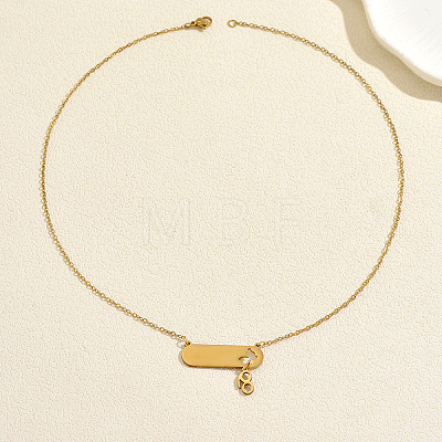 201 Stainless Steel Oval Tag Hollow Butterfly Infinity Symbol Pendant Necklaces for Women KK1320-1