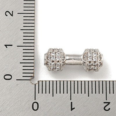 Brass Micro Pave Clear Cubic Zirconia Beads KK-G493-34A-P02-1