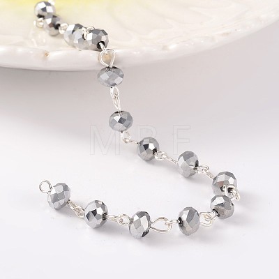Handmade Glass Beaded Chains for Necklaces Bracelets Making AJEW-JB00171-1
