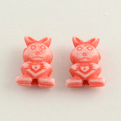 Craft Style Colorful Bunny Acrylic Beads MACR-Q157-M09-1