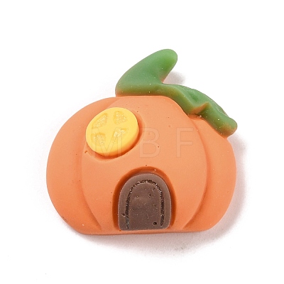 Autumn Theme Pumpkin House Opaque Resin Cabochons X-RESI-F031-08-1
