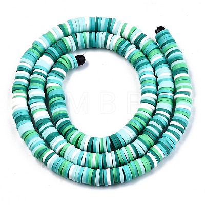 Handmade Polymer Clay Beads Strands CLAY-R089-6mm-094-1