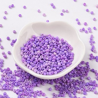 8/0 Baking Paint Glass Round Seed Beads SEED-XCP0001-09-1
