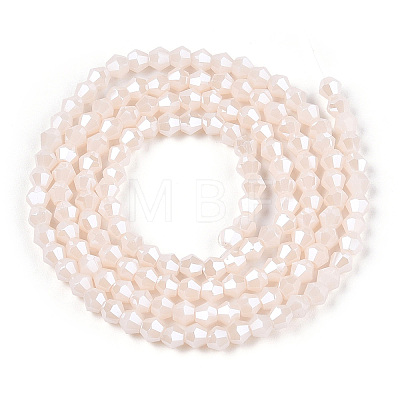 Opaque Solid Color Electroplate Glass Beads Strands EGLA-A039-P2mm-A06-1