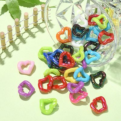 Rainbow Color Plated Acrylic Linking Rings PACR-CJC0001-03-1