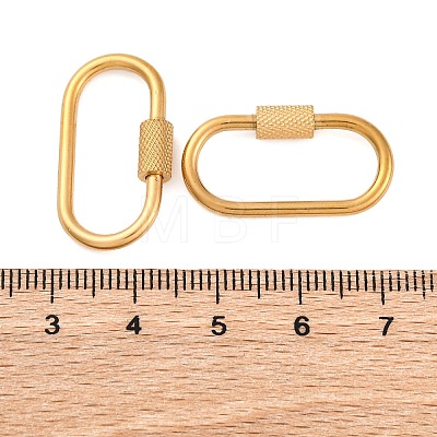 304 Stainless Steel Screw Carabiner Lock Charms X-STAS-K192-01G-A-1