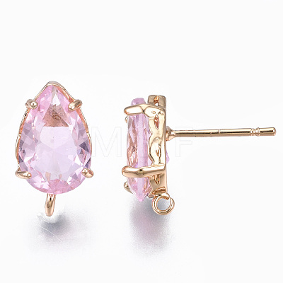 Transparent Brass Stud Earring Findings KK-S365-005-A02-1