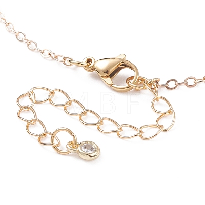 Irregular Raw Natural Gemstone Pendant Necklace with Brass Chain for Women NJEW-JN03832-1
