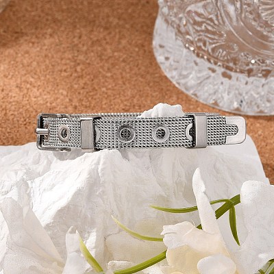 Tarnish Resistant Fashionable Unisex 304 Stainless Steel Watch Band Wristband Bracelets BJEW-F065B-01-1
