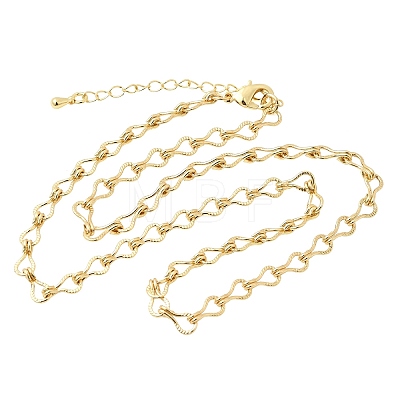 5MM Brass Teardrop Link Chain Necklaces for Women NJEW-F366-04A-1