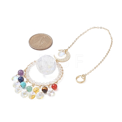 Natural Gemstone Bead Pendant Decorations HJEW-TA00014-1