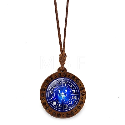 Wooden Glass Pendant Necklace PW-WGCA862-09-1