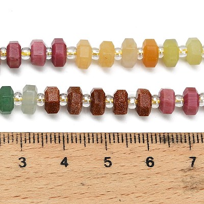 Natural & Synthetic Mixed Stone Beads Strands G-G317-A03-3x6mm-1