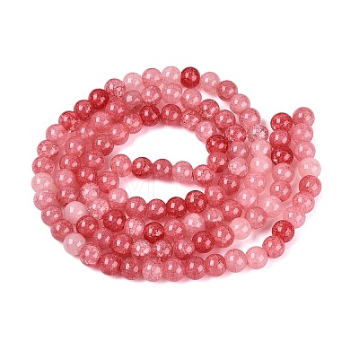 Baking Paint Crackle Glass Beads Strands GLAA-Q106-03A-23-1