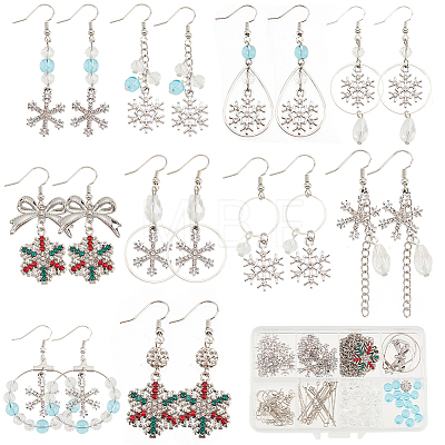 Christmas Snowflake DIY Earring Making Kit DIY-SC0022-79-1