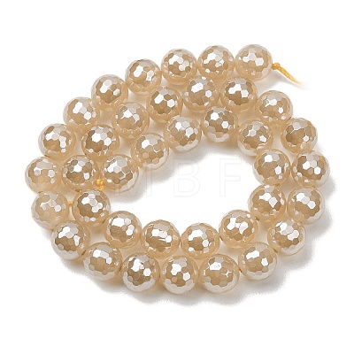Electroplated Natural Agate Beads Strands G-B191-A07-10mm-07-1