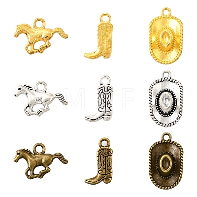 45Pcs 9 Style Tibetan Style Alloy Pendants FIND-FS0003-56-1