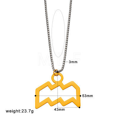 Punk Style 304 Stainless Steel Twelve Constellations Pendant Necklaces with Stainless Steel Tone Box Chains WGE8D8E-05-1