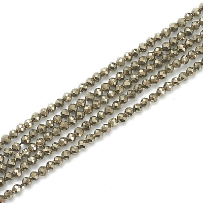Natural Pyrite Beads Strands G-J002-19-1
