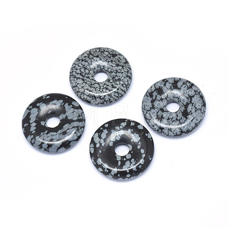 Natural Snowflake Obsidian Pendants G-P415-22A-1