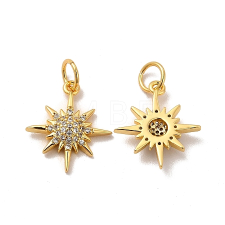 Rack Plating Eco-Friendly Brass Micro Pave Cubic Zirconia Pendants KK-A177-09G-1