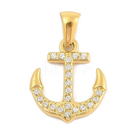 Ion Plating(IP) 304 Stainless Steel Micro Pave Cubic Zirconia Pendants STAS-D112-03G-10-1