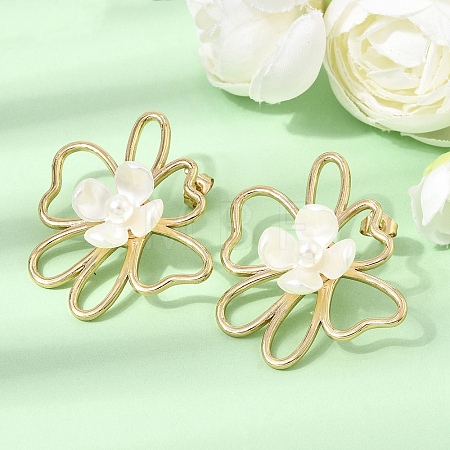 304 Stainless Steel Stud Earrings SA-CBAF6AD-17G-1