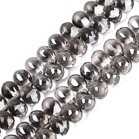 Electroplate Baking Paint Transparent Glass Beads Strands GL-N005-02A-C02-1