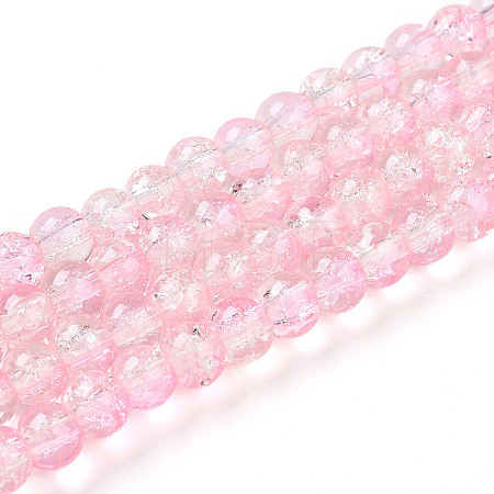 Spray Painted Crackle Glass Beads Strands LS-CCG-Q002-6mm-01-1