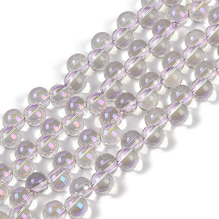 Electroplate Glass Beads Strands GLAA-Q105-01D-1